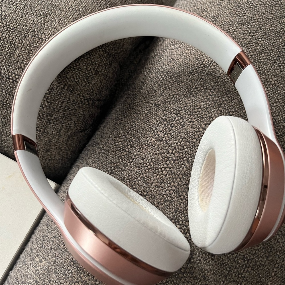 Rose gold beats wireless headphones